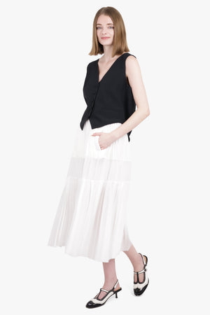 Nylon Twill Skirt | White