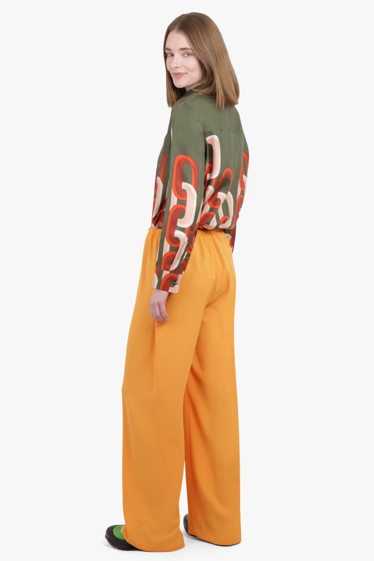 DRIES VAN NOTEN RTW Puvis Wide Leg Drawstring Pant | Orange