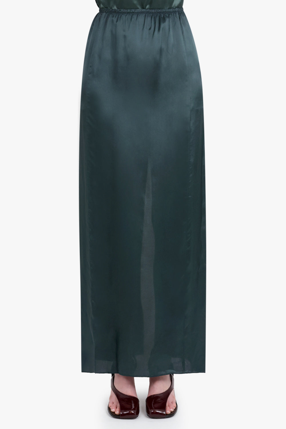 MM6 BY MAISON MARGIELA RTW Elastic Waistband Drape Maxi Skirt | Green