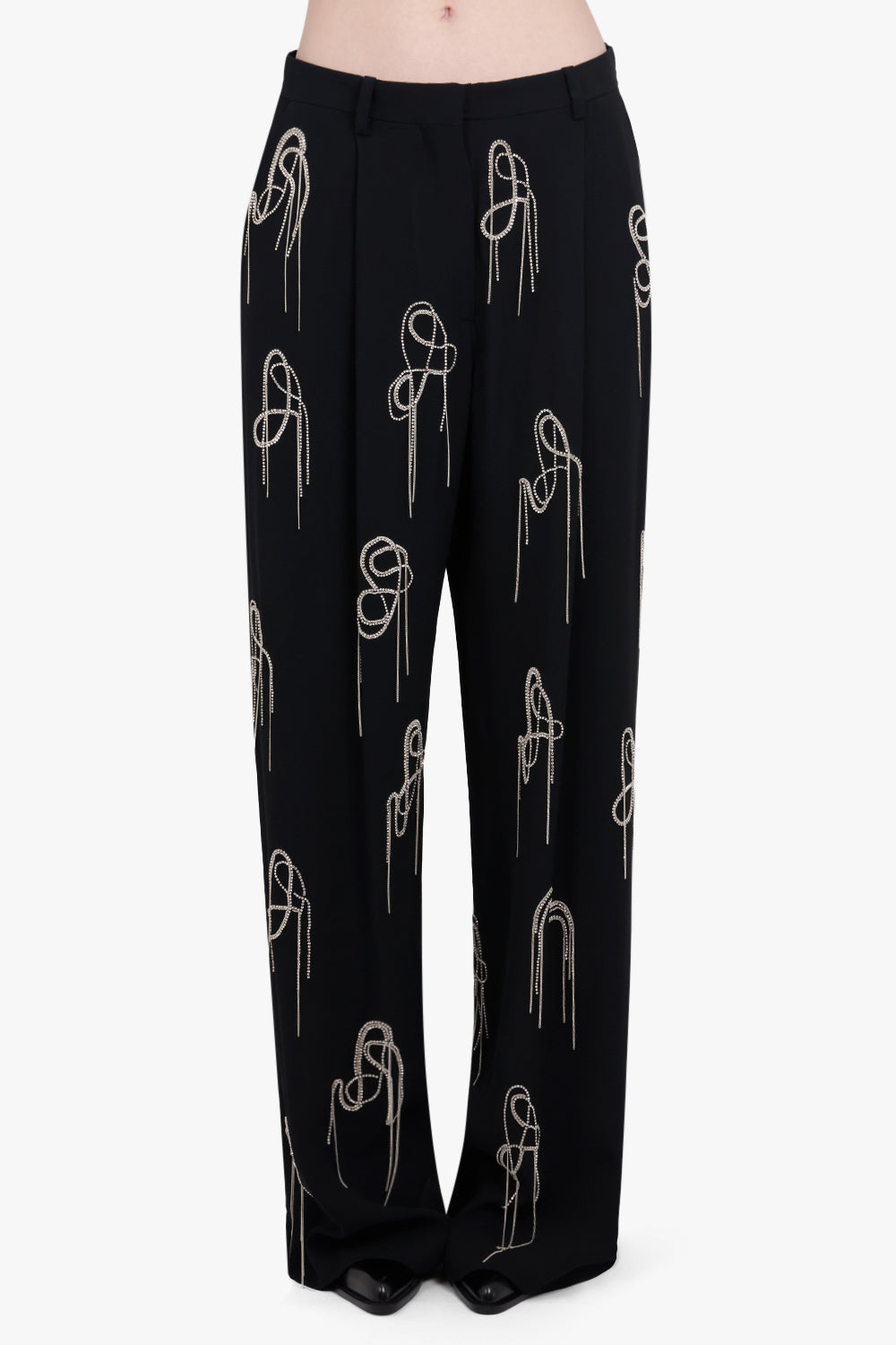 DRIES VAN NOTEN RTW Porter Embellished Tapered Pant | Black