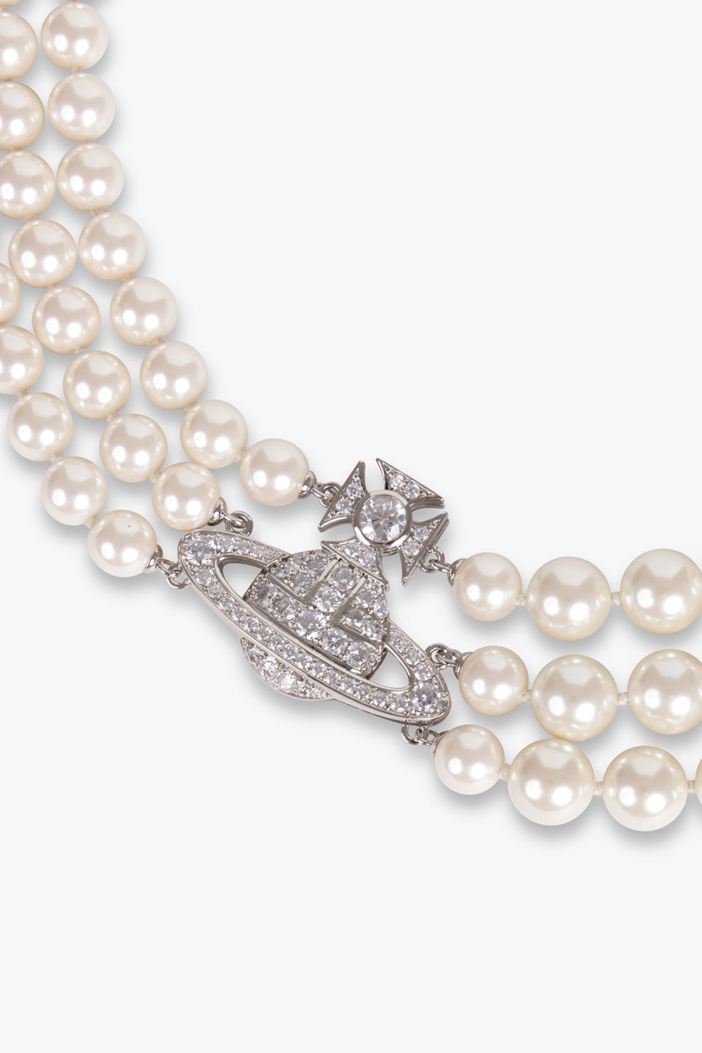 VIVIENNE WESTWOOD JEWELLERY MULTI / SILVER/WHITE Graziella Three Row Pearl Necklace | Silver/White