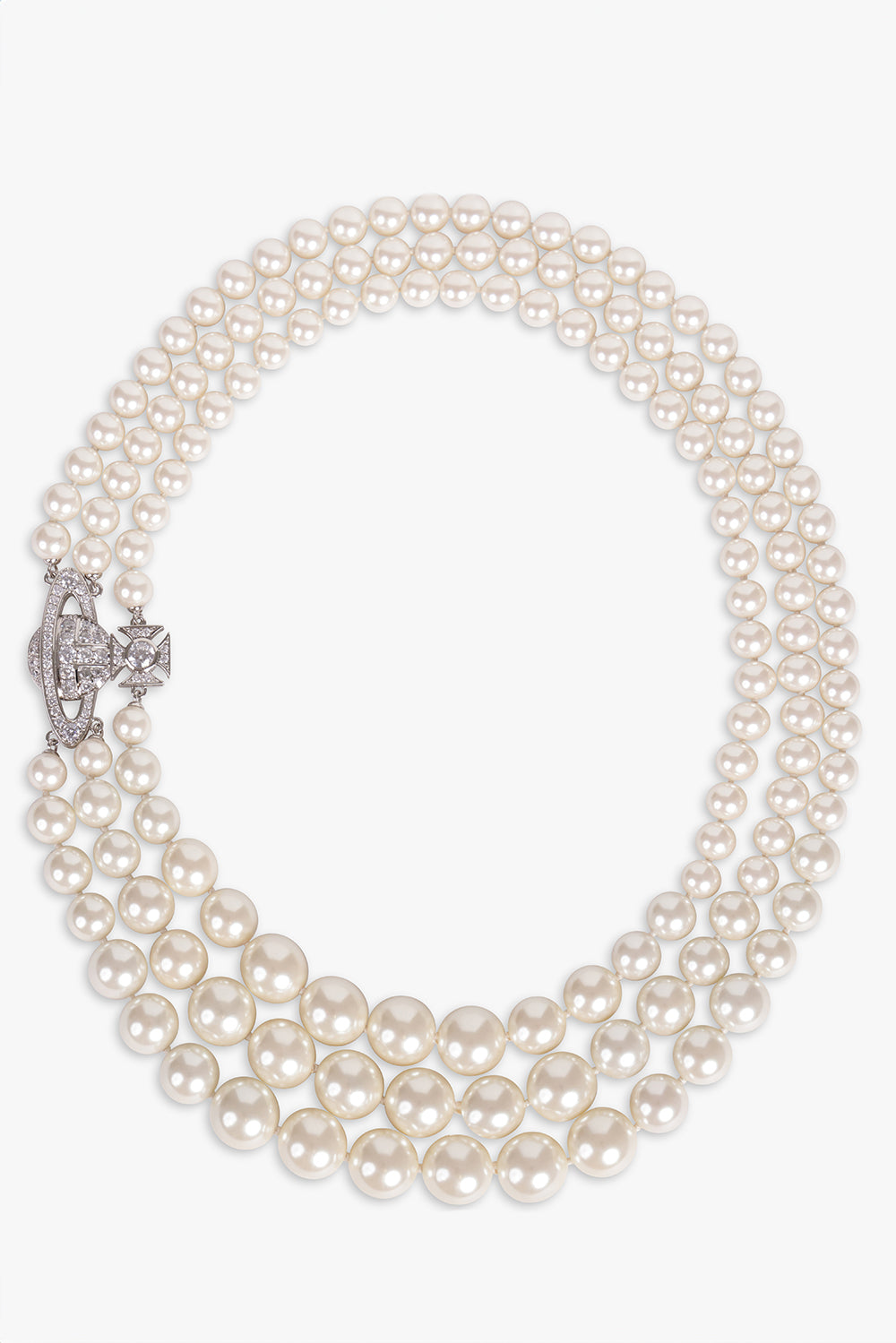 VIVIENNE WESTWOOD JEWELLERY MULTI / SILVER/WHITE Graziella Three Row Pearl Necklace | Silver/White