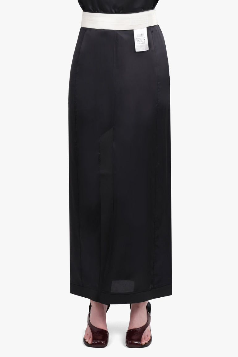 MM6 BY MAISON MARGIELA RTW Waistband Detail Maxi Skirt | Black