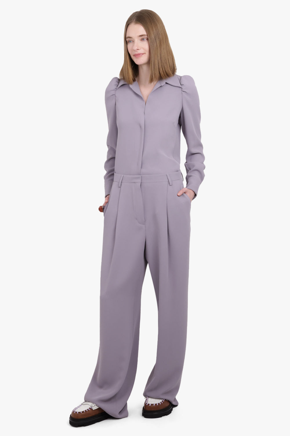 DRIES VAN NOTEN RTW Porter Straight Leg Pant | Lilac