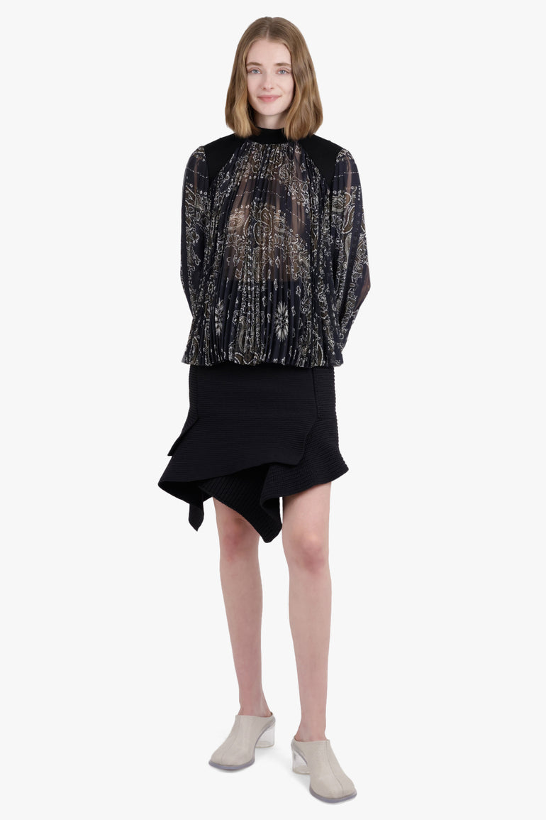 SACAI RTW Knit Skirt | Black