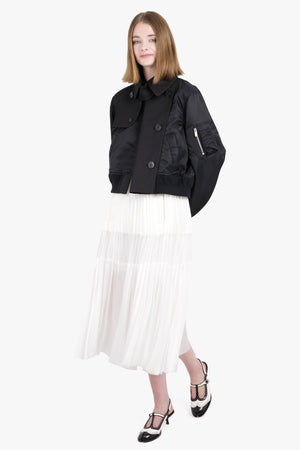 Cotton Gabardine Mix Blouson | Black