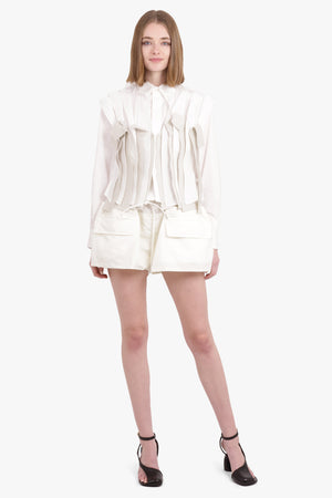 Drawstring Puffed Short | Off White