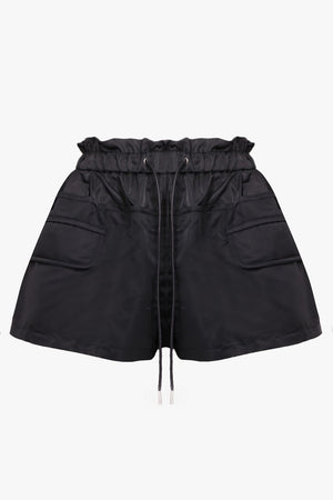 Drawstring Puffed Short | Black