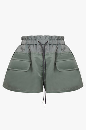 Drawstring Puffed Short | Khaki/Orange