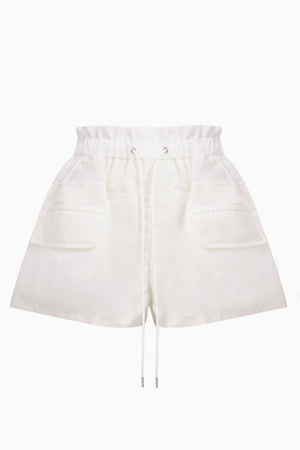 Drawstring Puffed Short | Off White