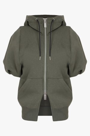 SACAI RTW Sponge S/S Sweat Hoodie | Blue/Khaki