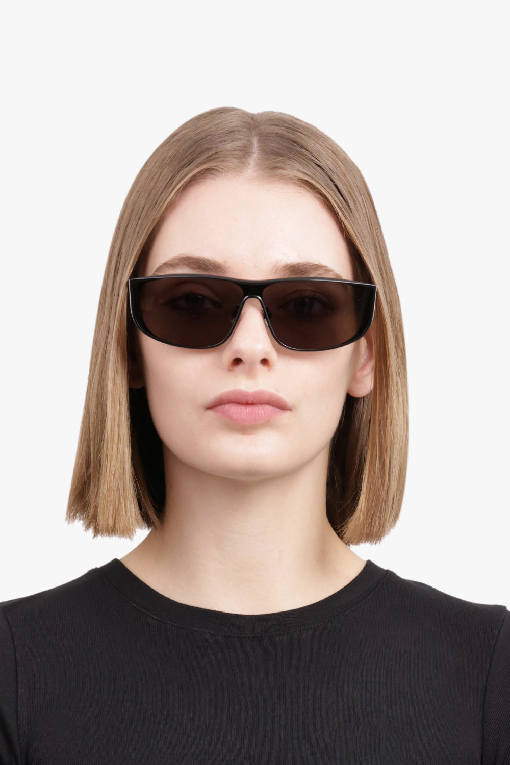 SAINT LAURENT ACCESSORIES BLACK / BLACK SL 605 Luna Cat Eye Metal Sunglasses | Black