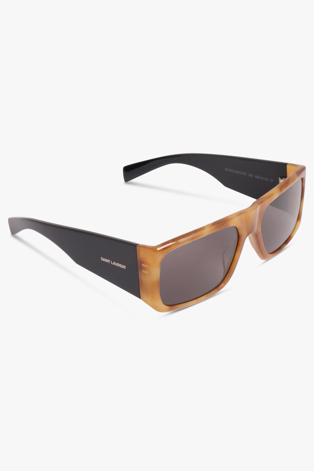 SAINT LAURENT ACCESSORIES BROWN / BLACK SL 635 Square Frame Two Tone Sunglasses | Brown/Black