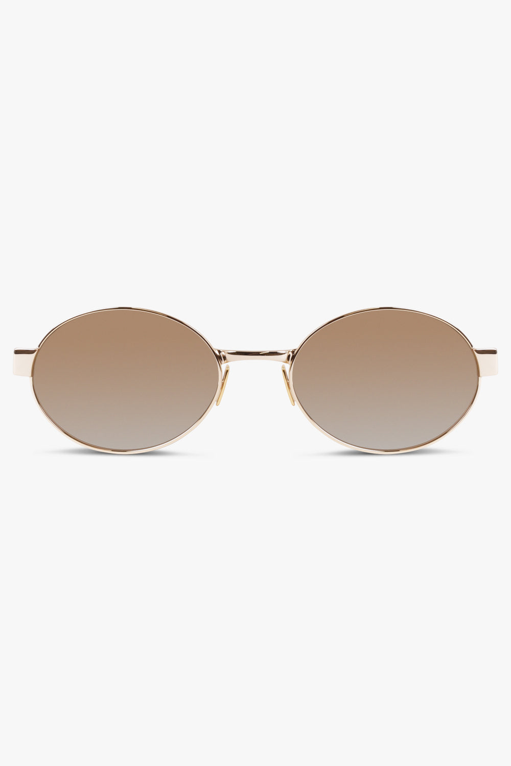 SAINT LAURENT ACCESSORIES GOLD / GOLD/BROWN SL 692 Oval Metal Frame Sunglasses | Gold/Brown