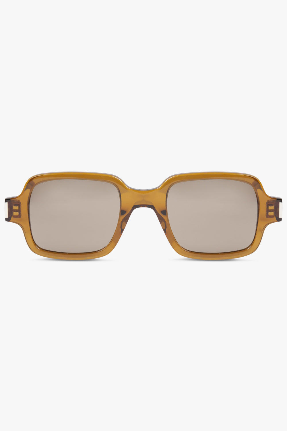 SAINT LAURENT ACCESSORIES BROWN / TRANSPARENT COGNAC BROWN/LIGHT BROWN SL 720 Geometric Square Frame Sunglasses | Brown