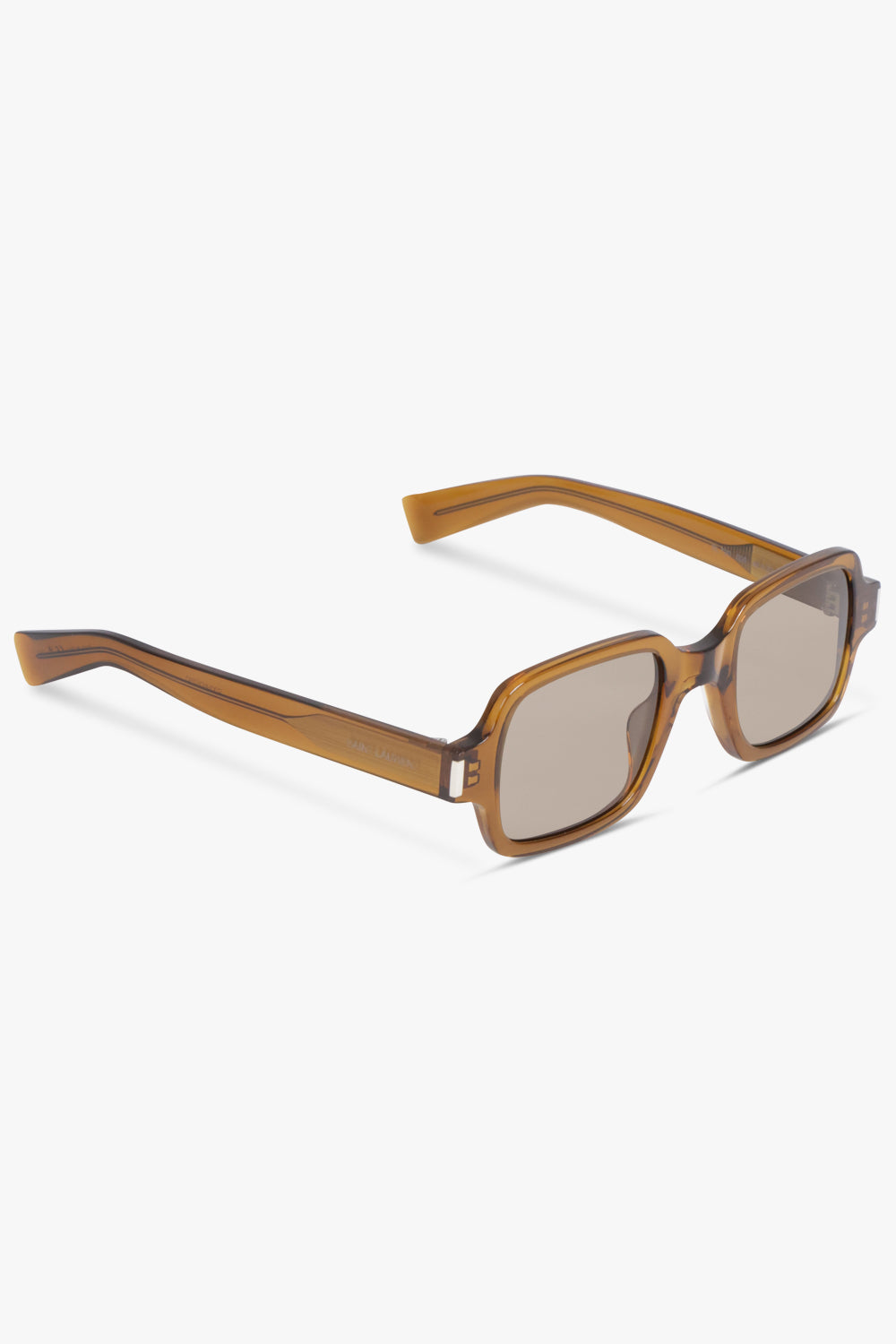 SAINT LAURENT ACCESSORIES BROWN / TRANSPARENT COGNAC BROWN/LIGHT BROWN SL 720 Geometric Square Frame Sunglasses | Brown