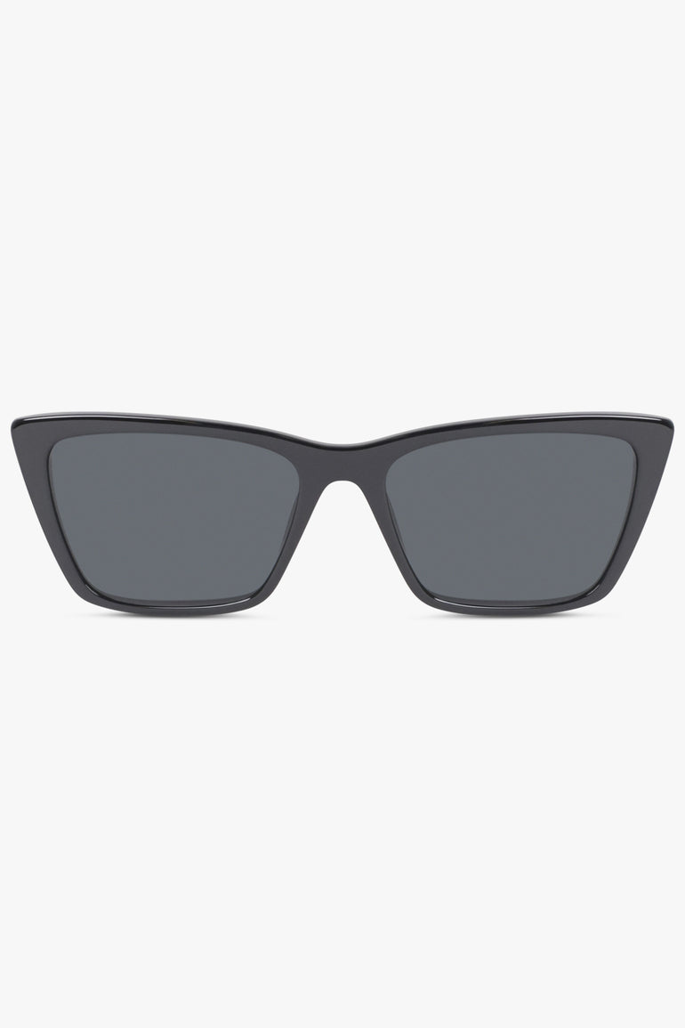 SAINT LAURENT ACCESSORIES BLACK SL 737 Mica Thin Square Cat Eye Sunglasses | Black