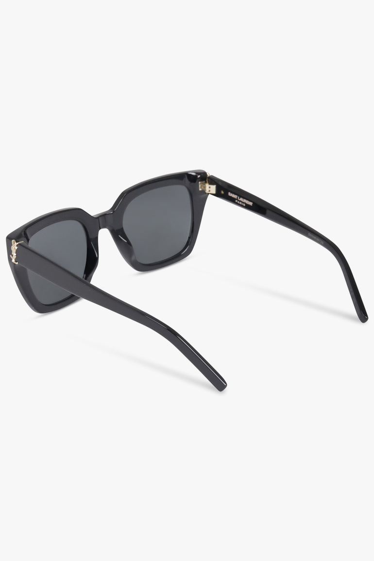 SAINT LAURENT ACCESSORIES BLACK / BLACK/LIGHT GOLD/BLACK SL M143 Square Frame Sunglasses | Black