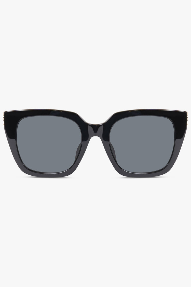 SAINT LAURENT ACCESSORIES BLACK / BLACK/LIGHT GOLD/BLACK SL M143/F Square Frame Sunglasses | Black