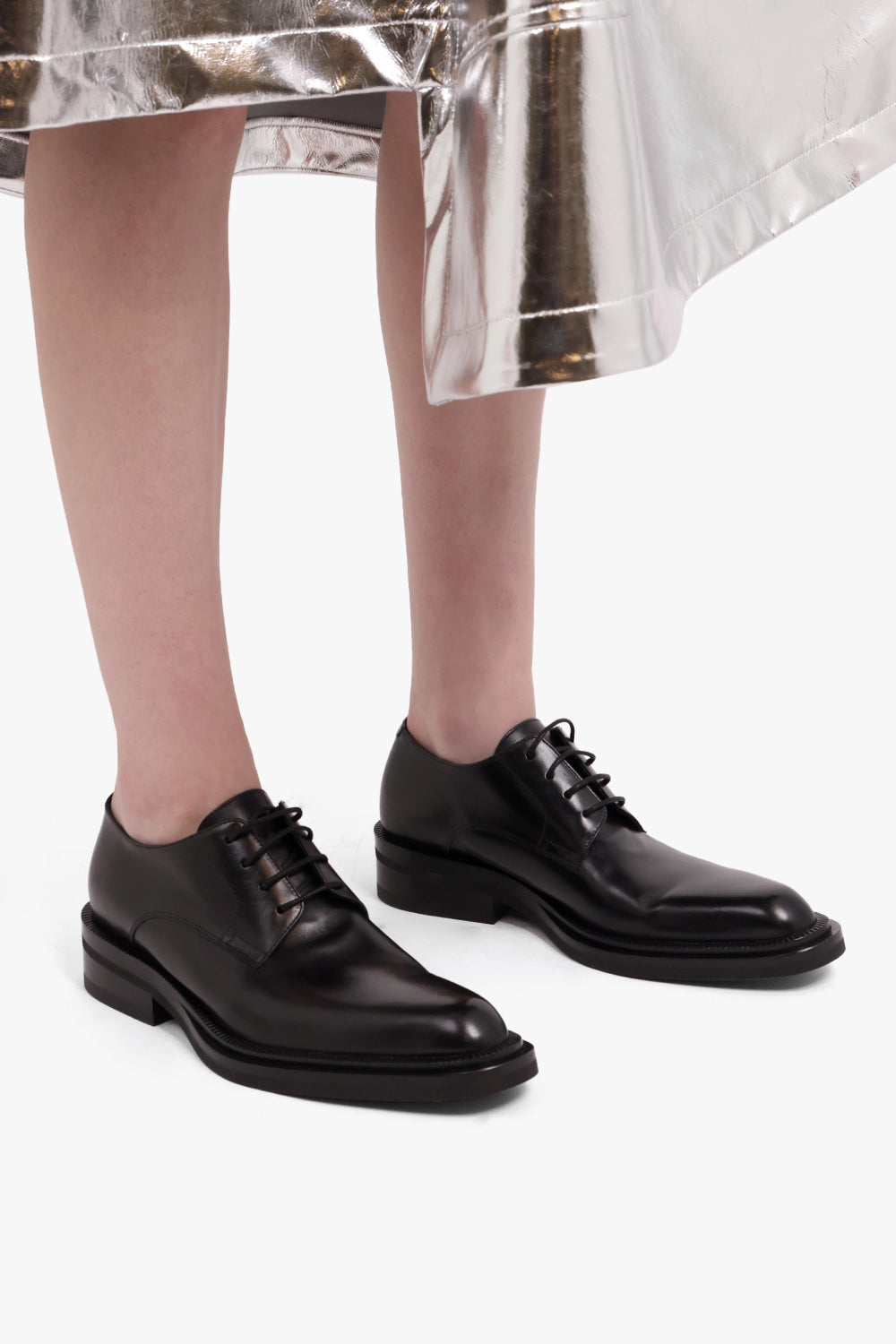 DRIES VAN NOTEN SHOES Shiny Heeled Brogue | Black