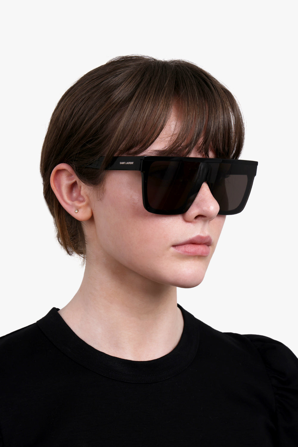 SAINT LAURENT ACCESSORIES BLACK / BLACK SL 607 Square Frame Sunglasses | Black