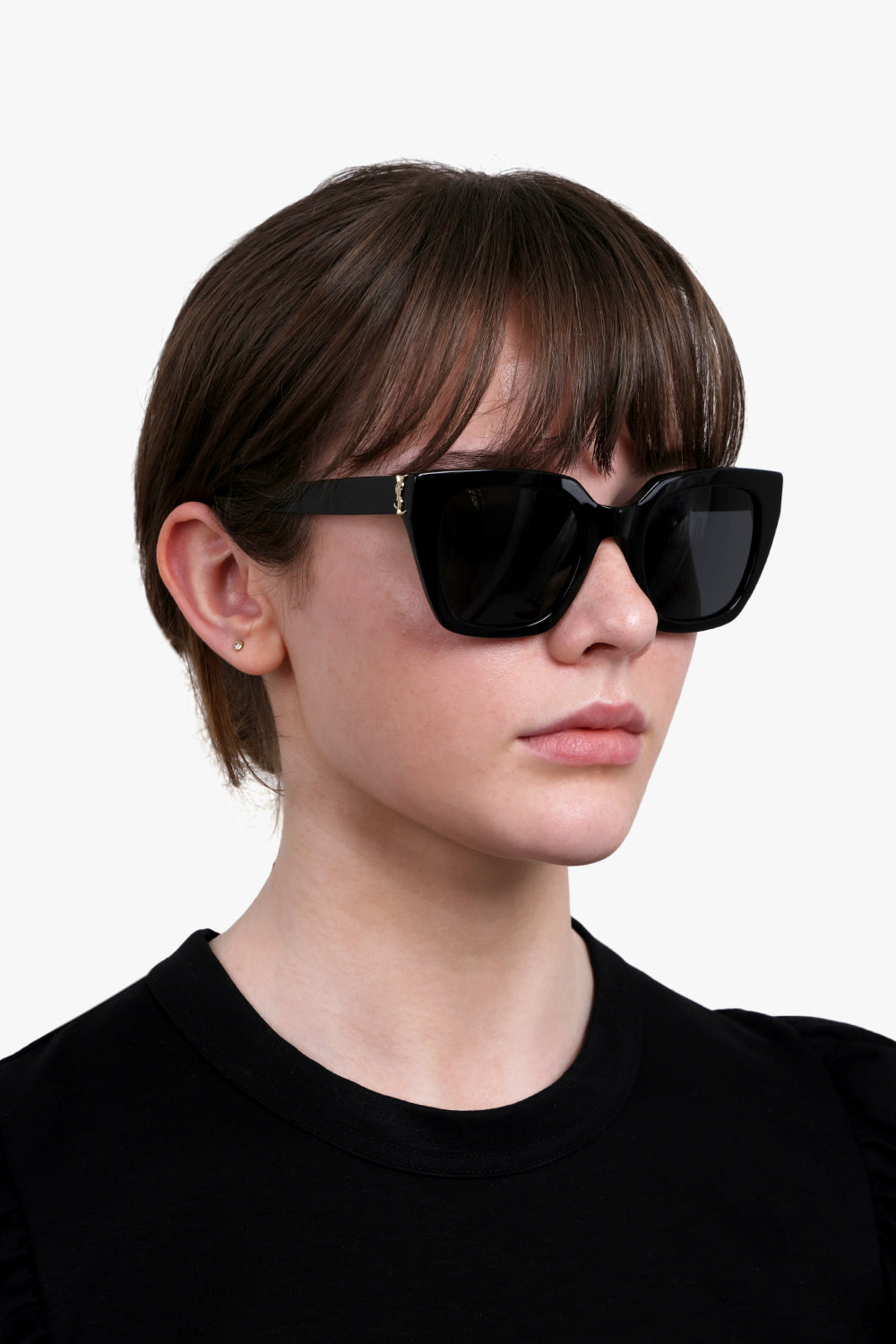 SAINT LAURENT ACCESSORIES BLACK / BLACK/LIGHT GOLD/BLACK SL M143 Square Frame Sunglasses | Black