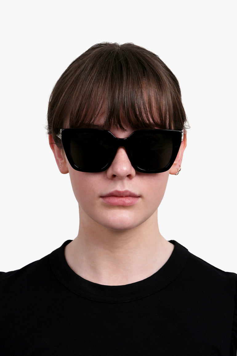 SAINT LAURENT ACCESSORIES BLACK / BLACK/LIGHT GOLD/BLACK SL M143/F Square Frame Sunglasses | Black