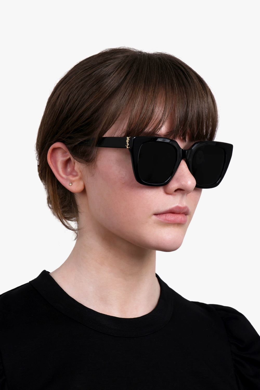 SAINT LAURENT ACCESSORIES BLACK / BLACK/LIGHT GOLD/BLACK SL M143/F Square Frame Sunglasses | Black