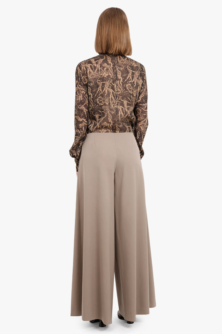 THE ROW RTW Dela Wide Leg Pant | Grey Taupe