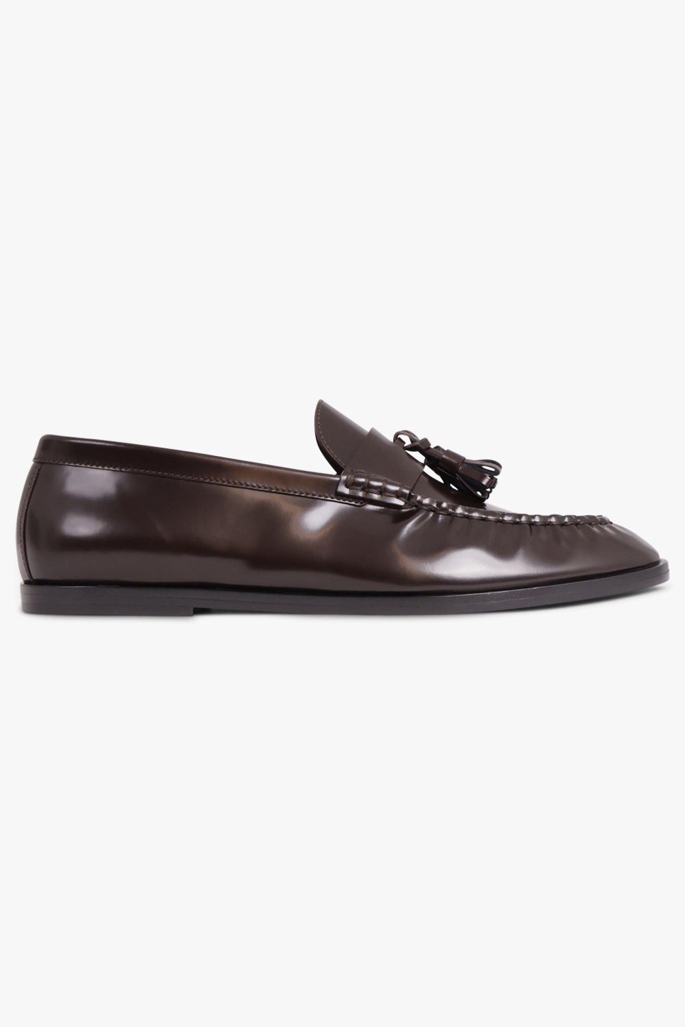 THE ROW SHOES Mens Style Shiny Tassel Loafer | Espresso