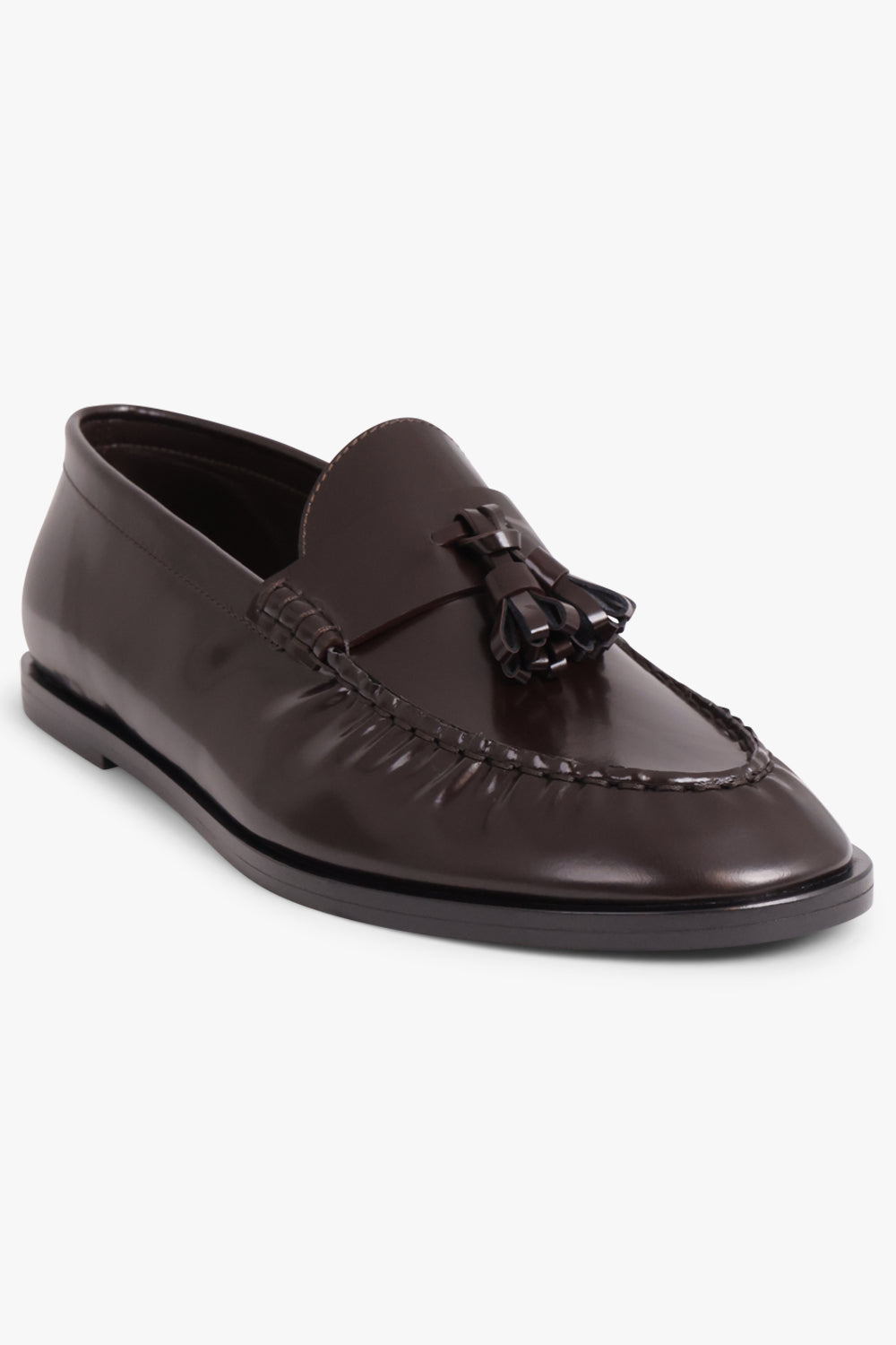 THE ROW SHOES Mens Style Shiny Tassel Loafer | Espresso