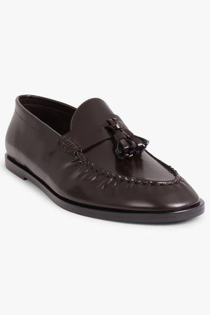 Mens Style Shiny Tassel Loafer | Espresso