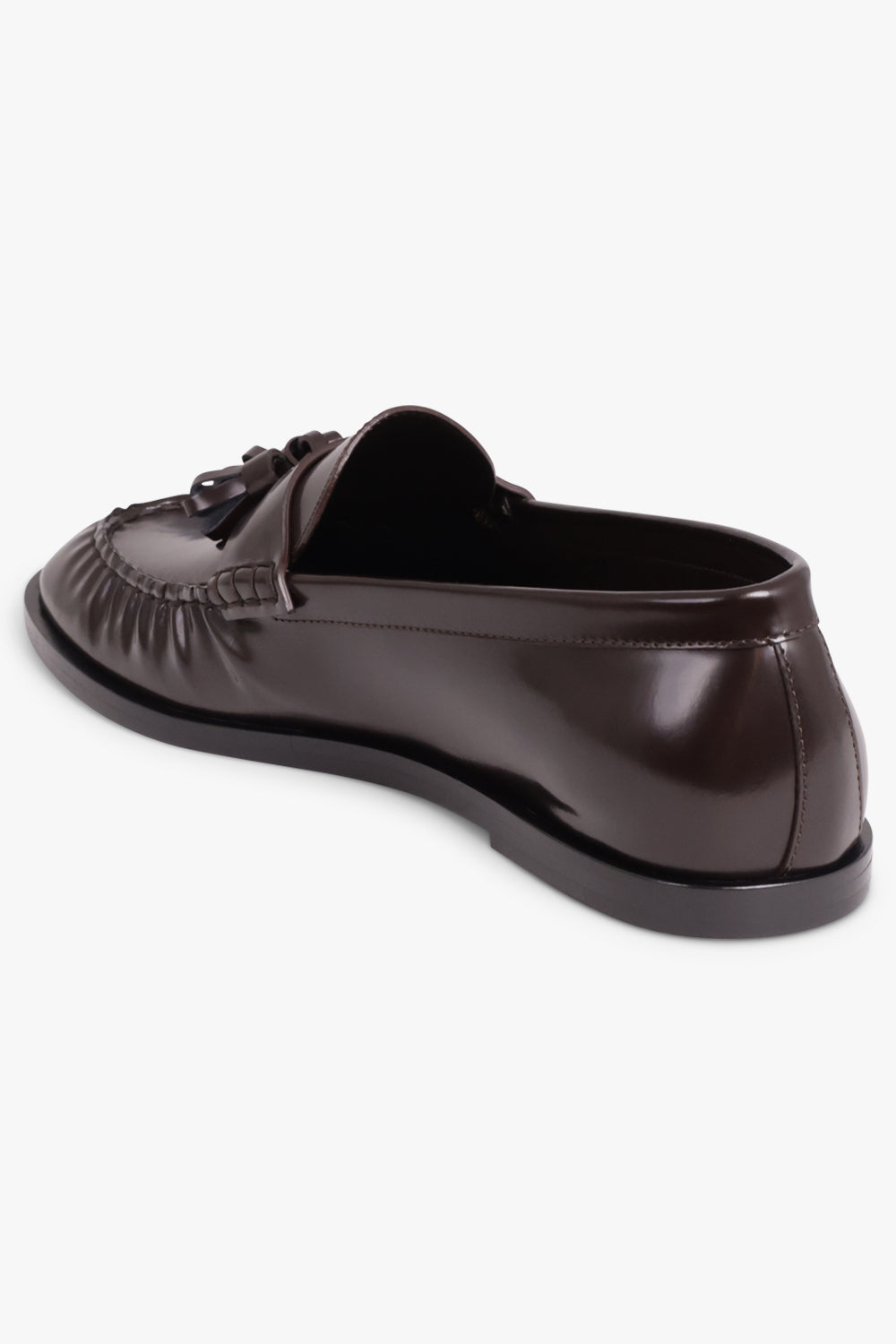 THE ROW SHOES Mens Style Shiny Tassel Loafer | Espresso