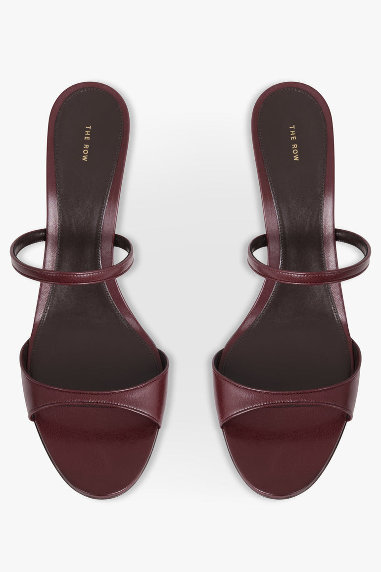 THE ROW SHOES Vika Knot Strap 80mm Mule | Bordeaux