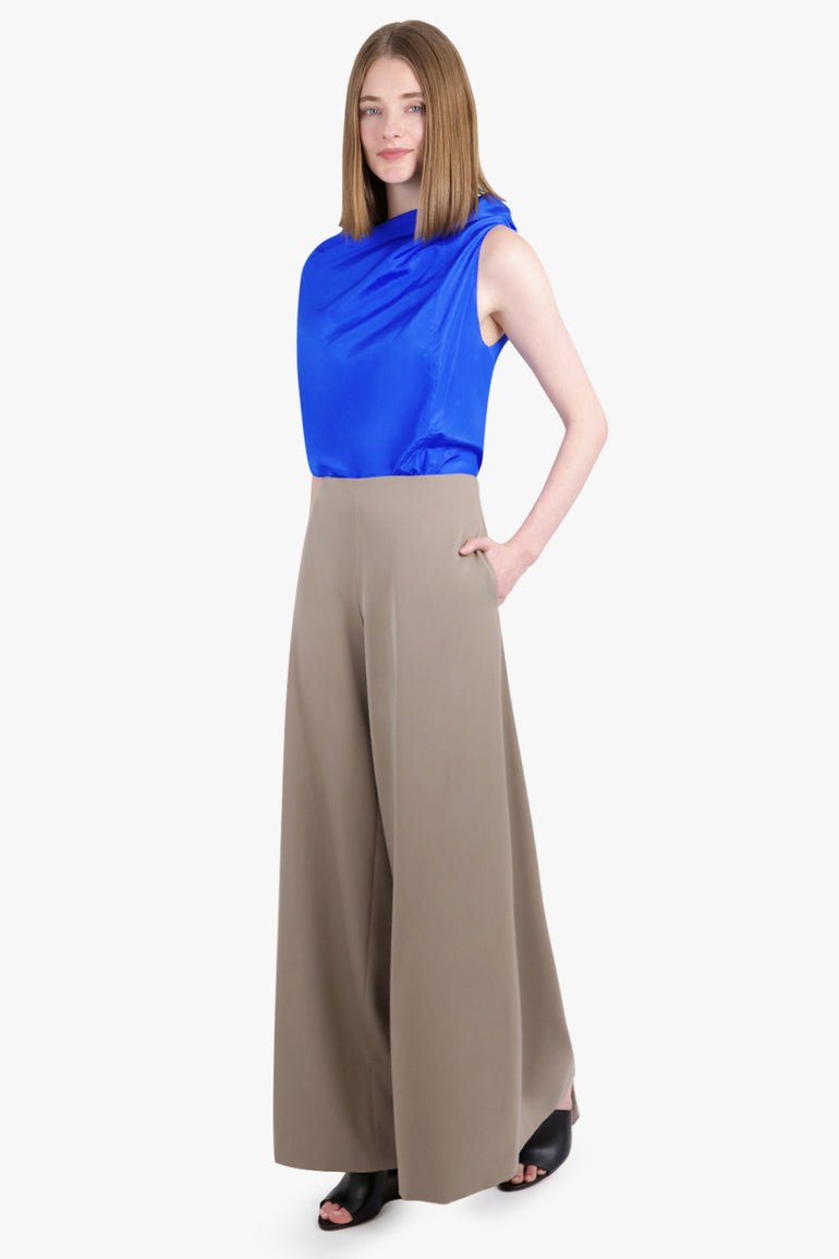 THE ROW RTW Dela Wide Leg Pant | Grey Taupe