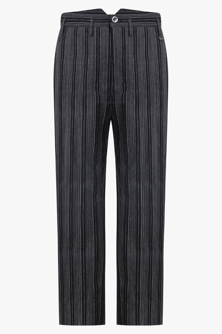 VIVIENNE WESTWOOD RTW M CROPPED CRUISE TROUSERS | Black/Grey