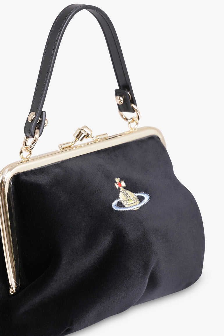 VIVIENNE WESTWOOD BAGS BLACK / BLACK / ONE SIZE Granny Frame Velvet Purse | Black