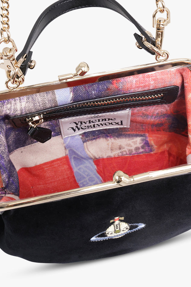 VIVIENNE WESTWOOD BAGS BLACK / BLACK / ONE SIZE Granny Frame Velvet Purse | Black