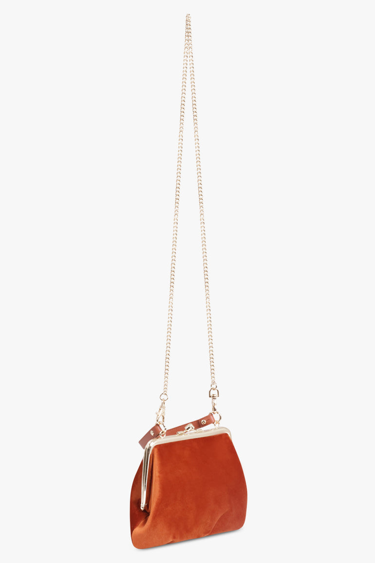 VIVIENNE WESTWOOD BAGS ORANGE / BURNT ORANGE / ONE SIZE Granny Frame Velvet Purse | Burnt Orange