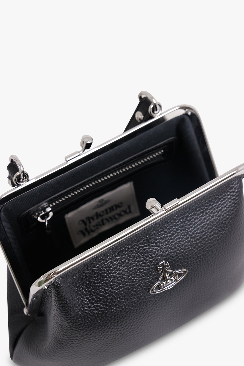 VIVIENNE WESTWOOD BAGS BLACK / BLACK Granny Grained Frame Purse | Black