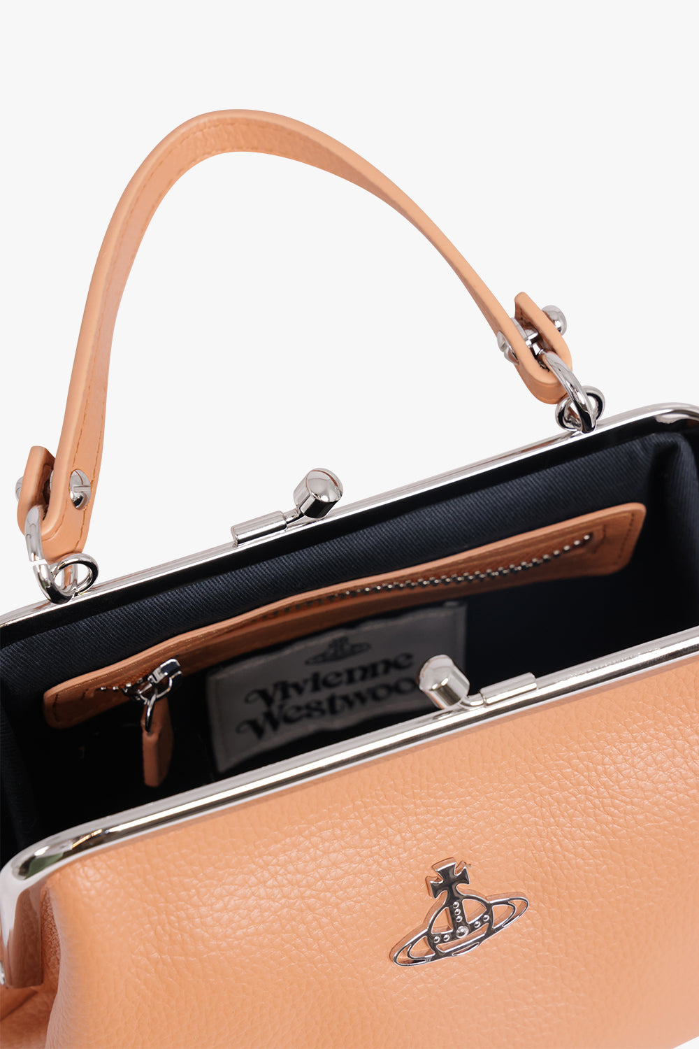 VIVIENNE WESTWOOD BAGS BROWN / PEACH Granny Grained Frame Purse | Peach