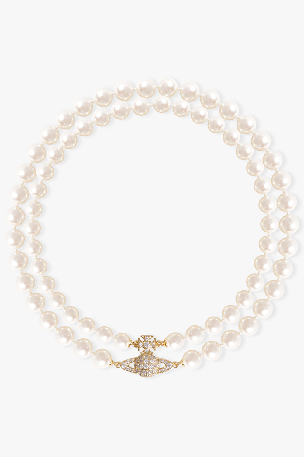 VIVIENNE WESTWOOD JEWELLRY MULTI / GOLD/WHITE Graziella Double Row Pearl Choker | Gold/White