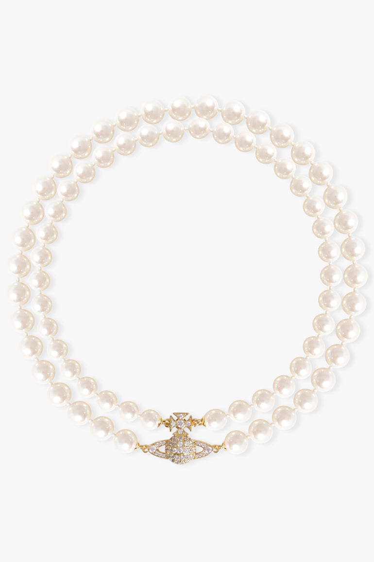 VIVIENNE WESTWOOD JEWELLRY MULTI / GOLD/WHITE Graziella Double Row Pearl Choker | Gold/White