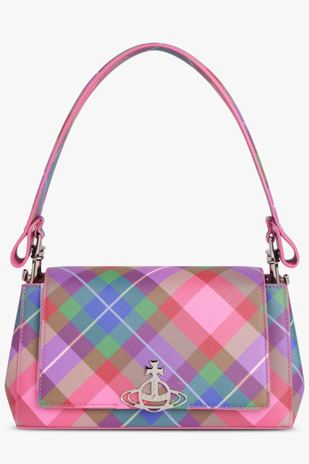 VIVIENNE WESTWOOD BAGS PATTERN / CANDY TARTAN Hazel Print Medium Handbag | Candy Tartan