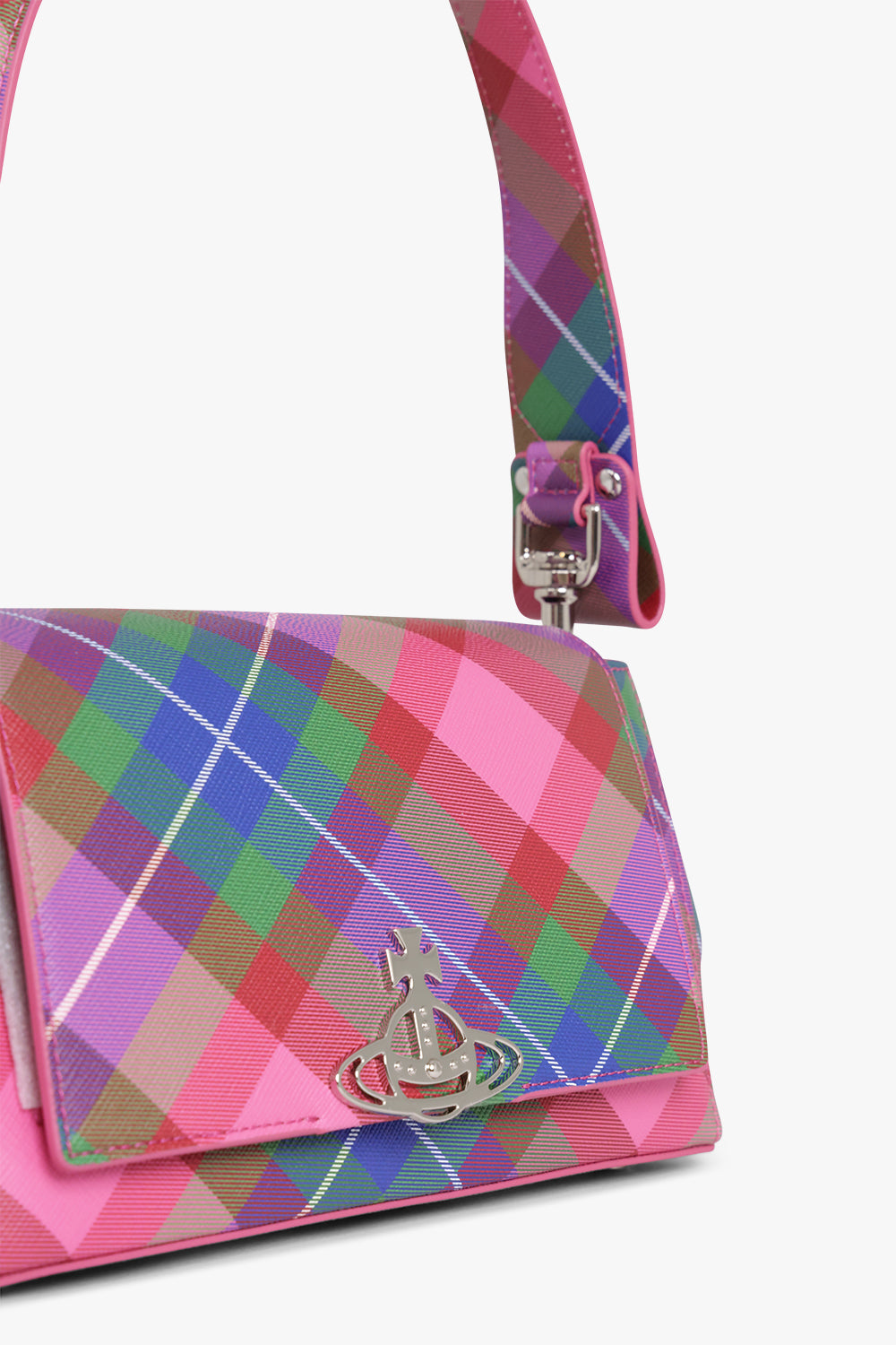 VIVIENNE WESTWOOD BAGS PATTERN / CANDY TARTAN Hazel Print Medium Handbag | Candy Tartan