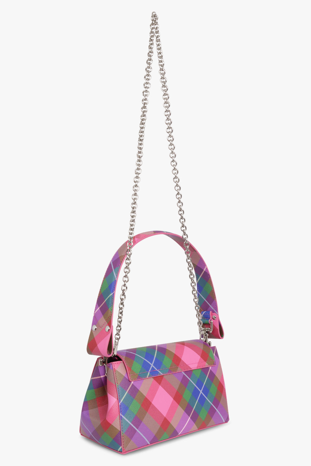 VIVIENNE WESTWOOD BAGS PATTERN / CANDY TARTAN Hazel Print Medium Handbag | Candy Tartan