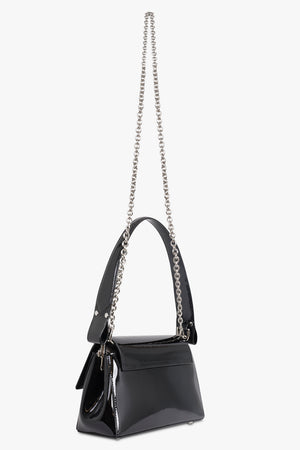 VIVIENNE WESTWOOD BAGS BLACK / BLACK Hazel Patent Medium Handbag | Black/Silver