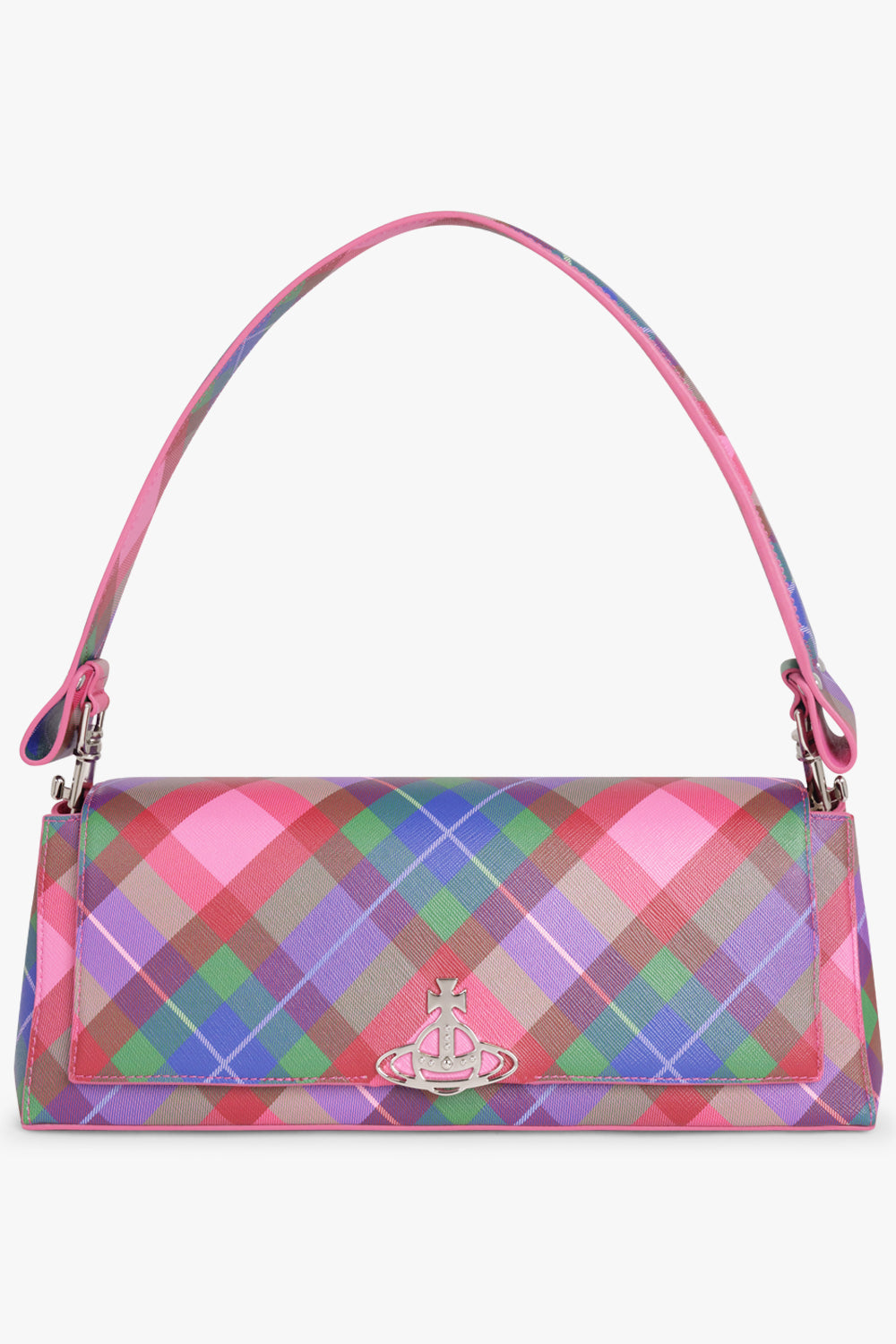 VIVIENNE WESTWOOD BAGS PATTERN / CANDY TARTAN Hazel Print Large Handbag | Candy Tartan