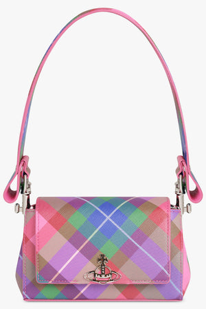 VIVIENNE WESTWOOD BAGS PATTERN / CANDY TARTAN Hazel Print Small Handbag | Candy Tartan