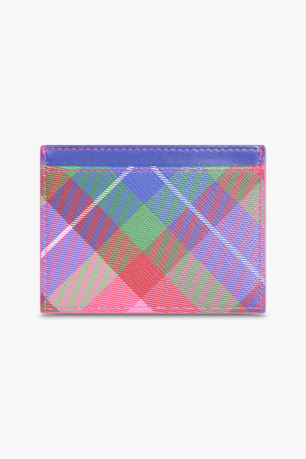 VIVIENNE WESTWOOD WALLETS PATTERN / CANDY TARTAN Saffiano Print Cardholder | Candy Tartan